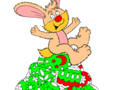 Dibuix Conill de Pasqua pintat per aida