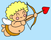 Dibuix Cupido pintat per cristina homs picañol