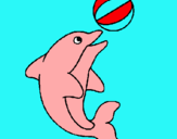 Dibuix Dofí jugant amb una pilota pintat per sofia p.f