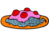 Dibuix Espaguetis amb carn pintat per abrilv.