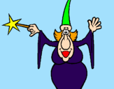 Dibuix Bruixa fent un encanteri pintat per mireia alvarez