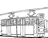 Dibuix Tramvia amb passatgers  pintat per PEPI