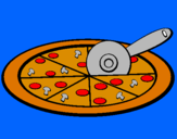 Dibuix Pizza pintat per J.J.B