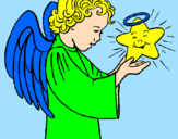 Dibuix Àngel i estrella pintat per zalia
