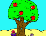 Dibuix Pomer pintat per arbre-nuria