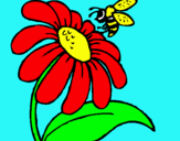 Dibuix Margarida amb abella pintat per marta