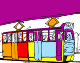 Dibuix Tramvia amb passatgers  pintat per ARNAU