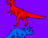 Dibuix Triceratops i tiranosaurios rex  pintat per POL 
