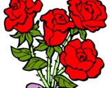 Dibuix Ram de roses pintat per josep