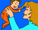 Dibuix Mare amb la seva nadó pintat per clara