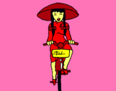 Dibuix Xina amb bicicleta pintat per arigato