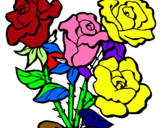 Dibuix Ram de roses pintat per NOA P.