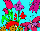 Dibuix Fauna i flora pintat per ALBA I PALOMA