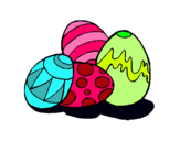 Dibuix Ous de pasqua  pintat per ous aina