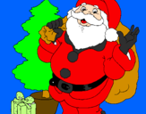 Dibuix Santa Claus i un arbre de nadal  pintat per PAULA MERINO