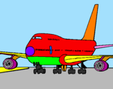 Dibuix Avió en pista  pintat per marti