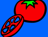 Dibuix Tomàquet pintat per tomaca