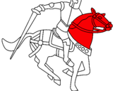 Dibuix Cavaller a cavall IV pintat per IVO