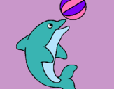 Dibuix Dofí jugant amb una pilota pintat per mónica losada
