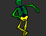 Dibuix Esquelet content  pintat per ELOI TORRAS