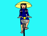 Dibuix Xina amb bicicleta pintat per ´áfrica
