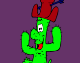 Dibuix Cactus amb barret  pintat per nil casas duatis 