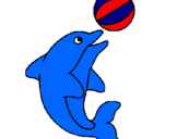Dibuix Dofí jugant amb una pilota pintat per tania  chover