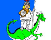 Dibuix Sant Jordi i el drac pintat per roger