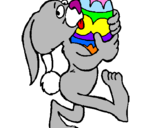 Dibuix Conill i ou de Pasqua pintat per ARNAU 
