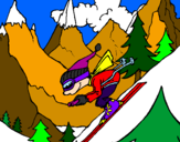 Dibuix Esquiador pintat per RAMON