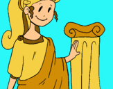 Dibuix Jove romana pintat per charlotte .f