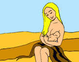 Dibuix Mare amb la seva nadó pintat per lauramoreno