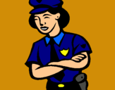 Dibuix Policia dona pintat per enric a.