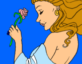 Dibuix Princesa amb una rosa pintat per Maria Martori