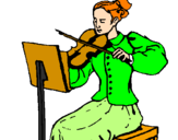 Dibuix Dama violinista pintat per berta camprubi