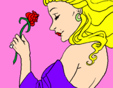Dibuix Princesa amb una rosa pintat per anna