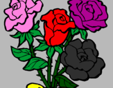 Dibuix Ram de roses pintat per nay  coco