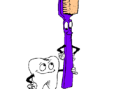 Dibuix Queixal i raspall de dents pintat per mnmn