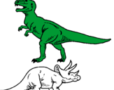 Dibuix Triceratops i tiranosaurios rex  pintat per ANDREU