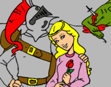 Dibuix Sant Jordi y la princesa pintat per MARGA