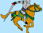 Dibuix Cavaller a cavall IV pintat per meri