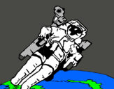 Dibuix Astronauta en l'espai pintat per Alessandro Màrquez