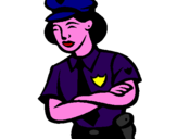 Dibuix Policia dona pintat per marta