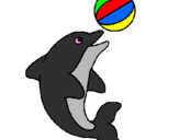 Dibuix Dofí jugant amb una pilota pintat per ARIADNA