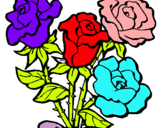 Dibuix Ram de roses pintat per princesa