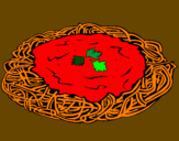 Dibuix Espaguetis amb formatge pintat per maria