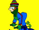 Dibuix Esquiador abrigat pintat per ot pi