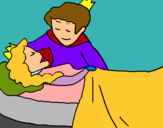 Dibuix La princesa dorment i el príncep pintat per IRENE CAVALLER GARCIA