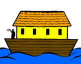 Dibuix Arca de Noe pintat per guerau