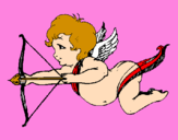 Dibuix Cupido volant pintat per maria